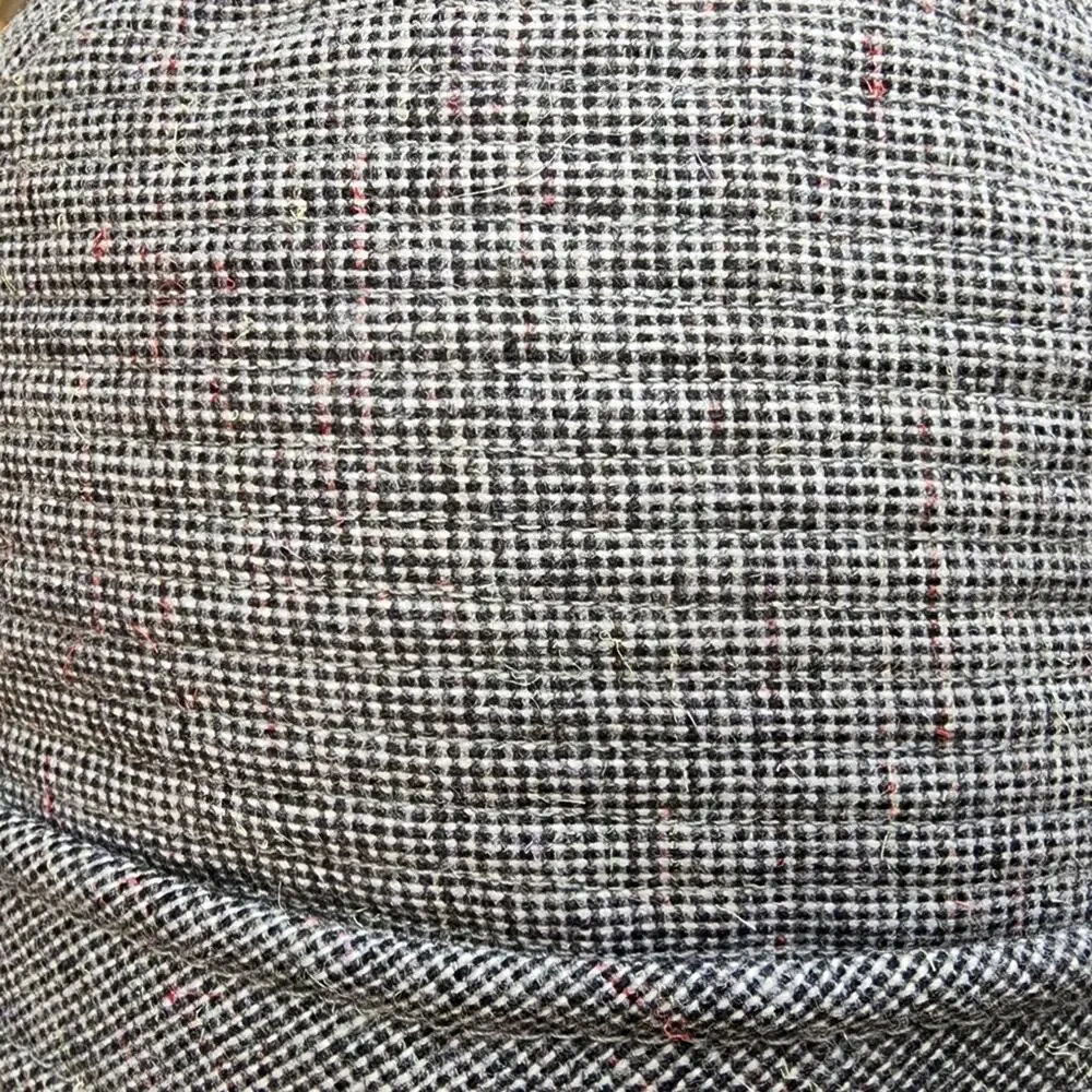 Vintage Black Tweed Cloche Bucket Hat L Quiet Luxury Equestrian Dark Academia - Picture 10 of 10